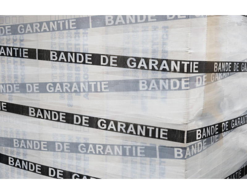 Film étiré manuel imprimé "Bande de garantie" Film étiré manuel imprimé "Bande de garantie"